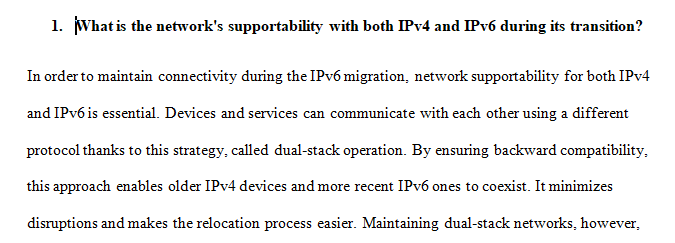 Transitioning to IPv6
