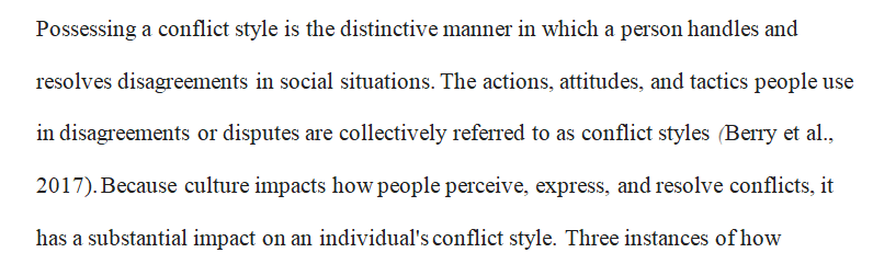 What does it mean to have a conflict style