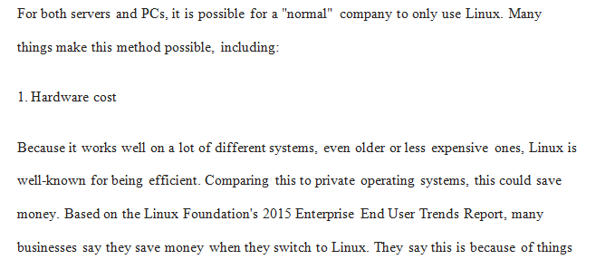  corporation that runs exclusively Linux for both server and workstations
