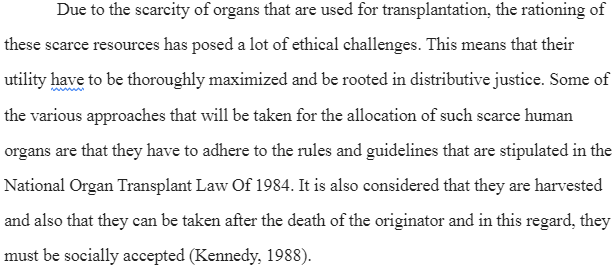 Allocation of Transplantation Organs