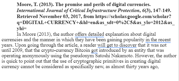 Annotated Bibliography-Digital Currency