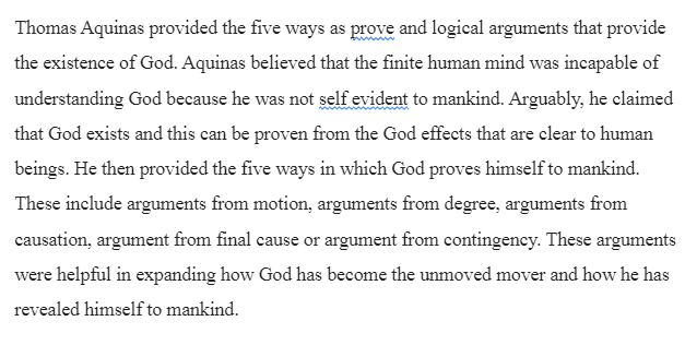 Argument on Existence of God