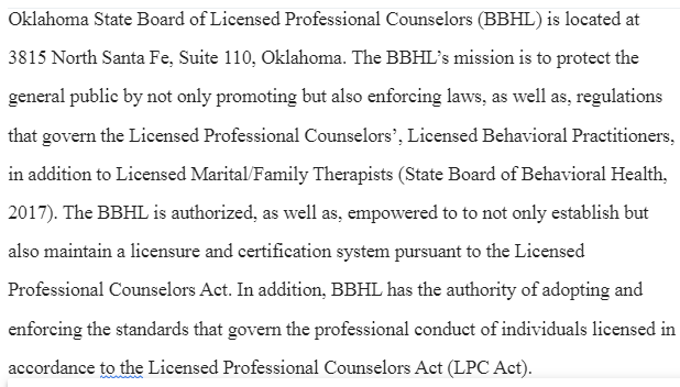 Board of Licensed Professional Counselors