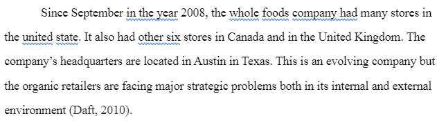 Case Study Analysis-Whole Foods Market