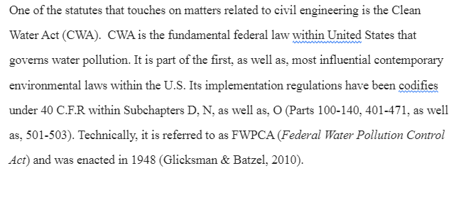 Clean Water Act (CWA) Case Brief