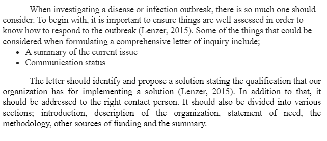 Disease Outbreak Investigation Procedure