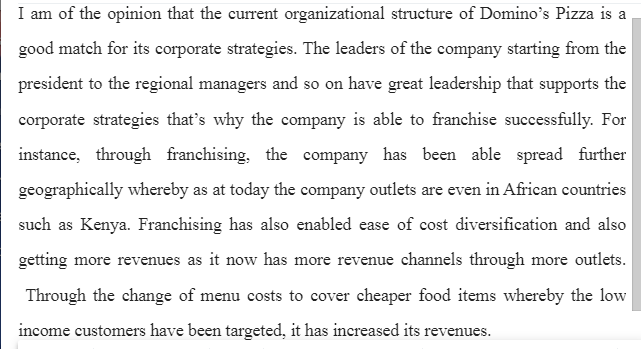 Domino's Pizza-Strategic Management