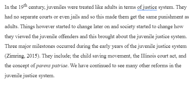 Evolution of the Juvenile Justice System