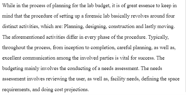 Forensics Lab Design