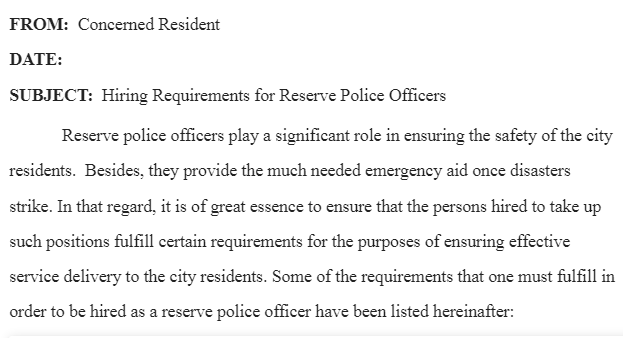 Hiring Requirements for Reserve Police Officers