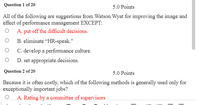 Human Resources Questions