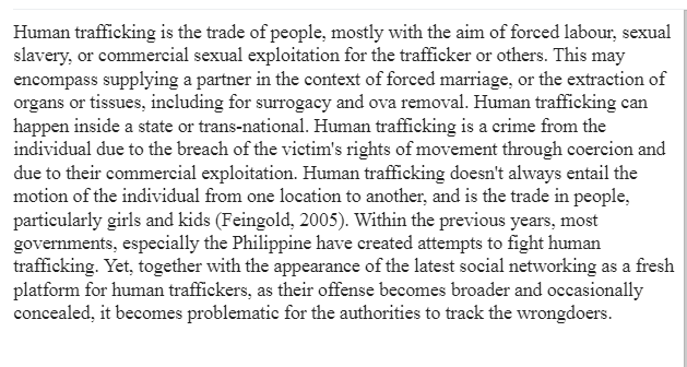 Human Trafficking