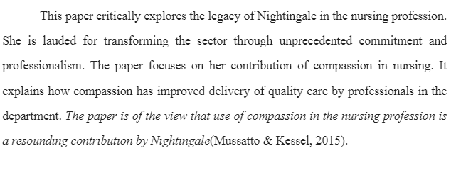 Impact of Nightingale Legacy- on Nursing