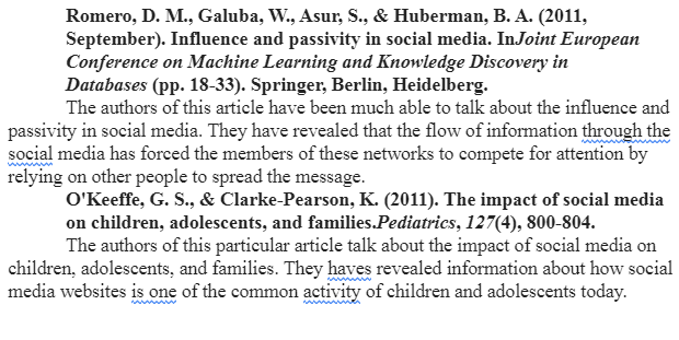 Impact of Social Media-Annotated Bibliography