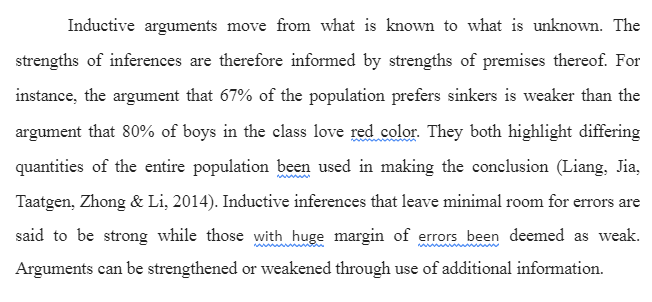 Inductive Inferences