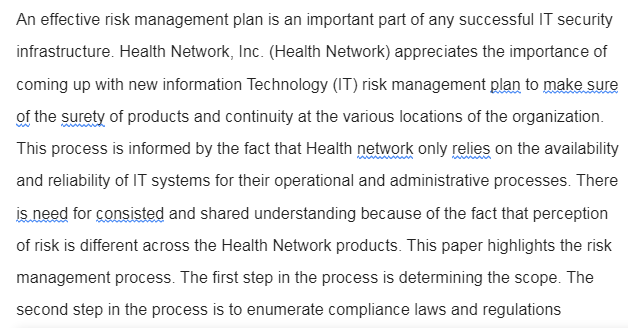 Information Technology (IT) Risk Management Plan