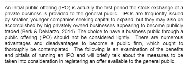 Initial Public Offering (IPO) Considerations