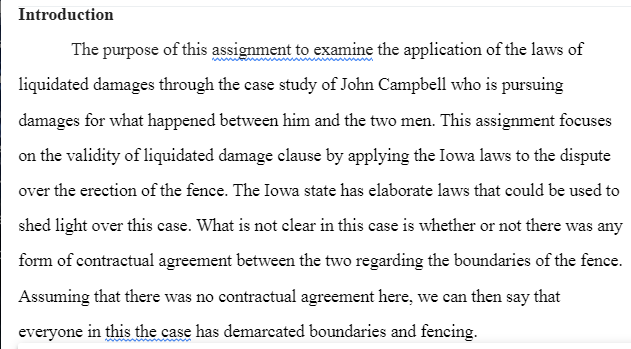 Liquidated Damage Clause and Spite Fence