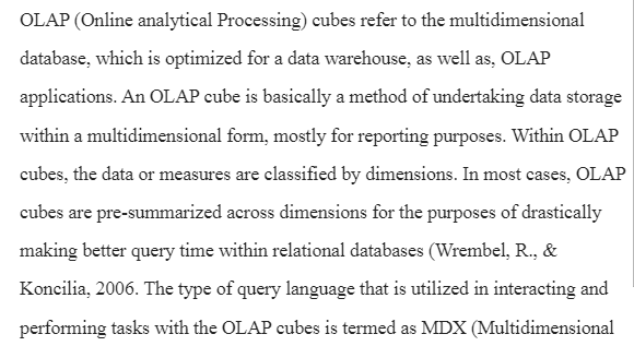 OLAP (Online analytical Processing) Cubes