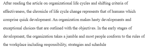 Organizational Lifecycle