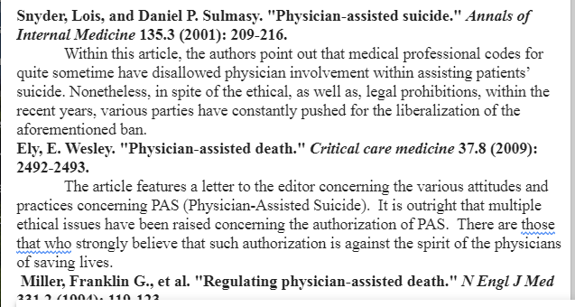 Physician-assisted Suicide-Annotated Bibliography