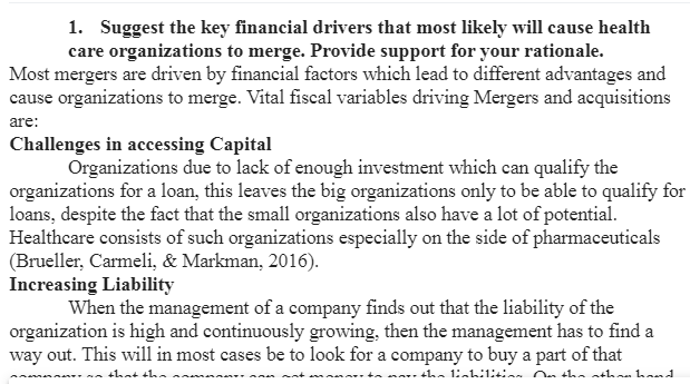 Post-Merger Analysis