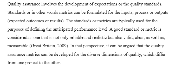 Quality Assurance Metrics