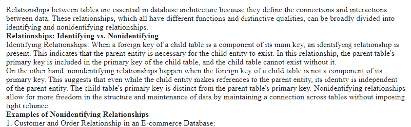 Relationships in Database Architecture-SYM-400