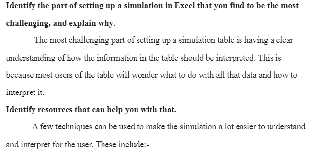 Setting Up a Simulation Table