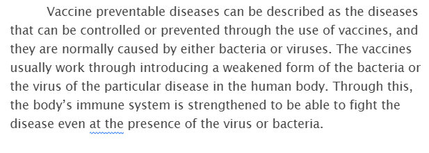 Tracking Vaccine Preventable Diseases