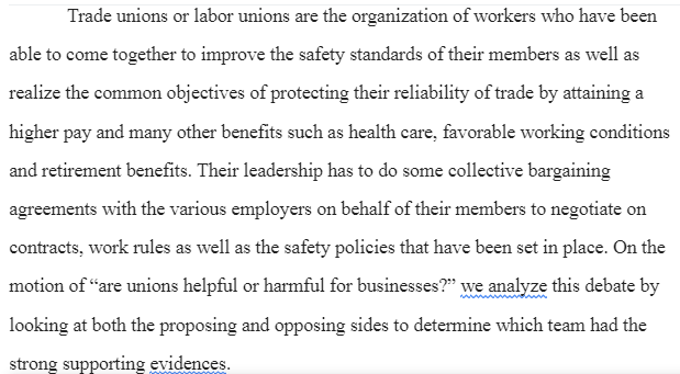 Trade Unions-Pros and Cons