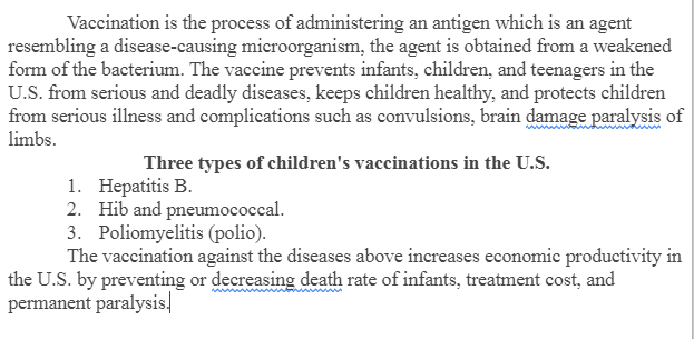 Vaccinations as a Prophylactic Measure