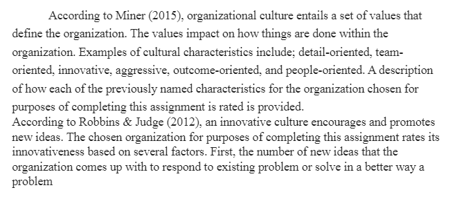 Aspects of Organizational Culture