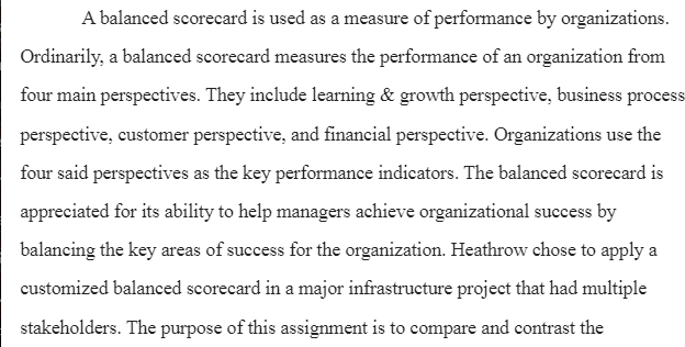 Balanced Scorecard Approach