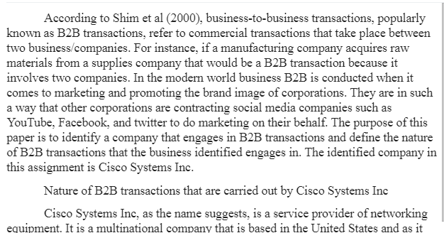 Business-to-Business (B2B) Transactions