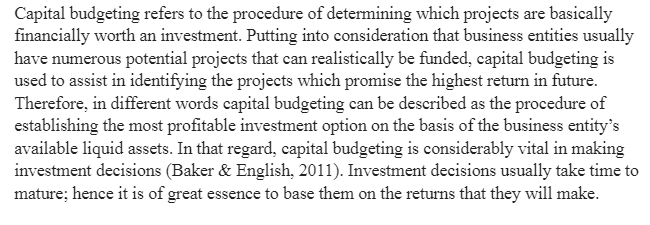 Capital Budgeting 