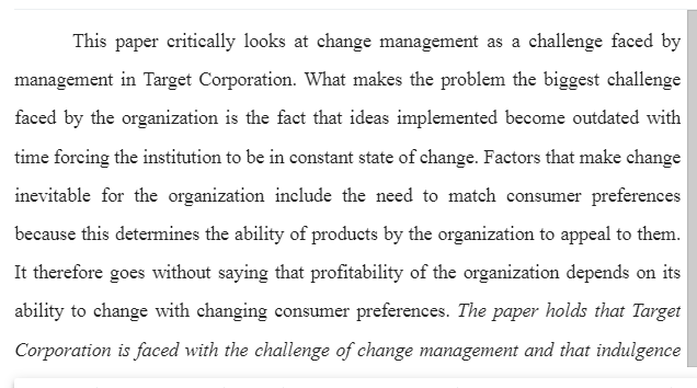 Change Management in Target Corporation