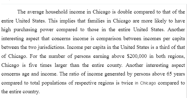 Chicago Vs U.S Census Data