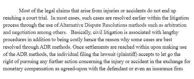 Civil Litigation versus Alternative Dispute Resolution