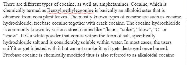 Cocaine and Amphetamines