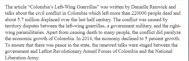 Colombia’s Left-Wing Guerrillas