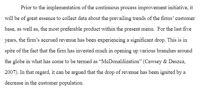 Continuous Process Improvement-McDonald’s Corporation