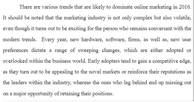 Current Development in Online Marketing