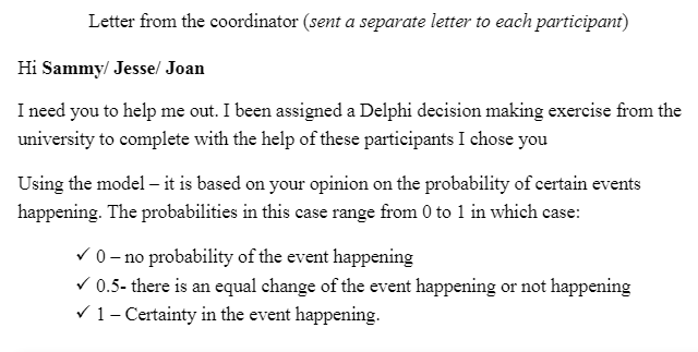 Delphi Decision-making Exercise