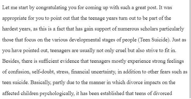 Developmental stages-Teenage Years