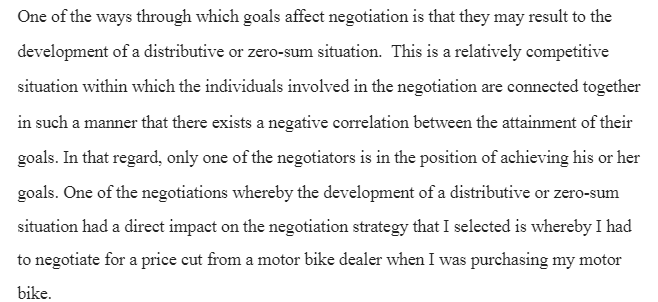 Direct Effects of Negotiation Goals on Strategy