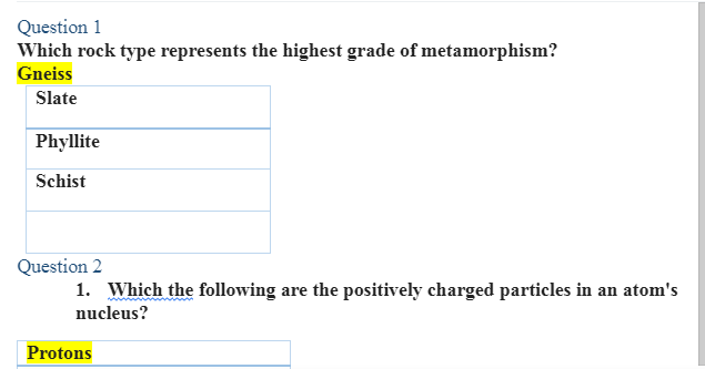 Earth Science Quiz