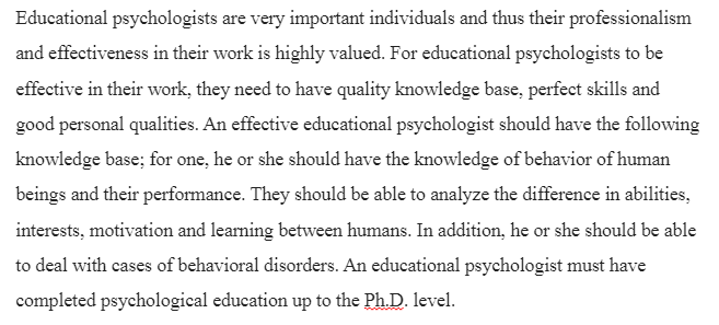 Educational psychologists Skills and Personalities