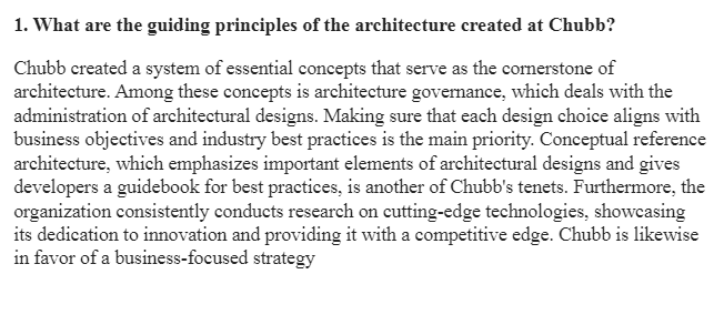 Enterprise Architecture at Chubb Industries-IT-482