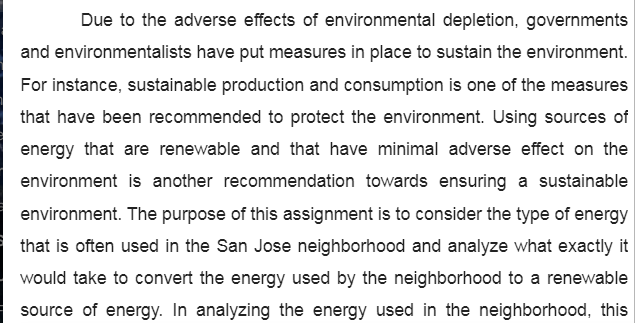 Examining a Community’s Source of Energy